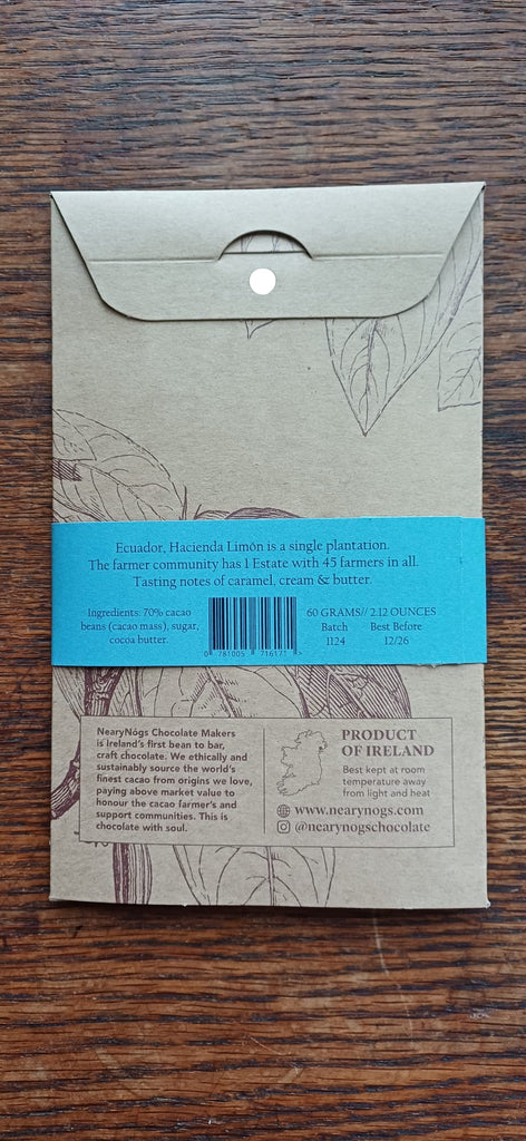 70% Ecuador, Single origin Chocolate Bar 60g