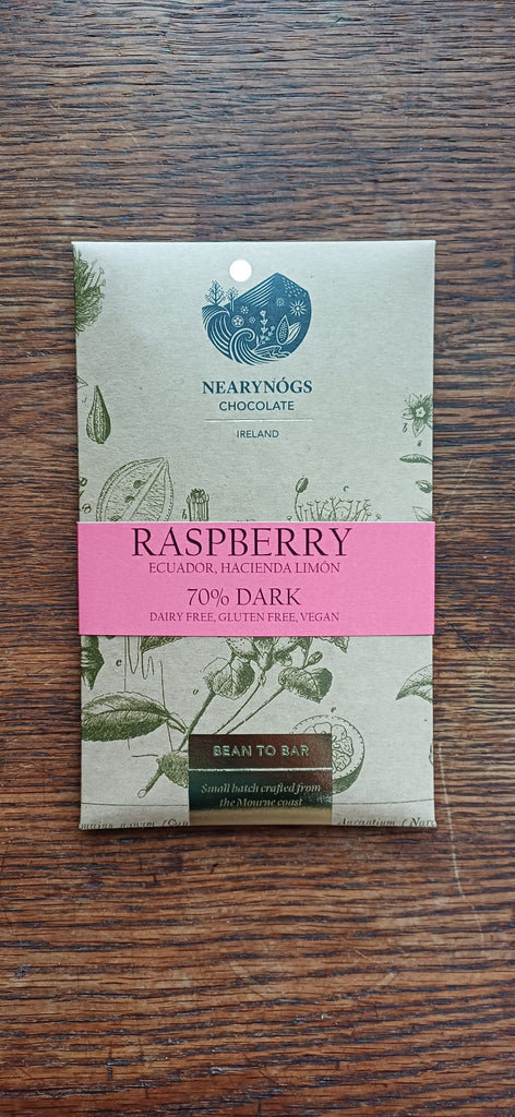 Raspberry Ecuador 70% Chocolate Bar.